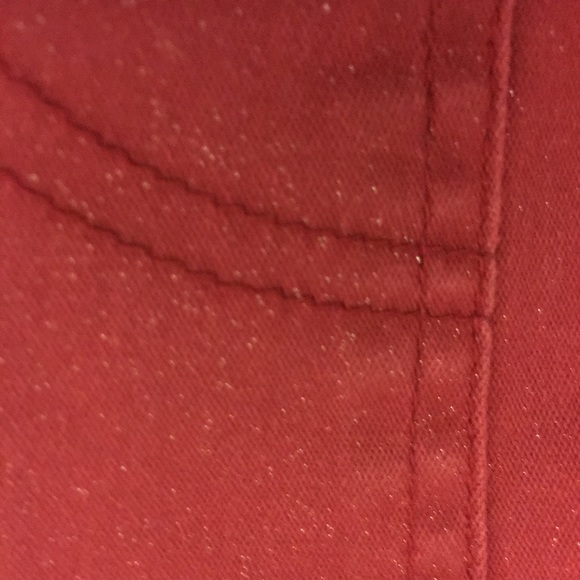 Stretch Red slim fit glitter straight leg pants - Picture 5 of 6